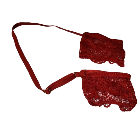 Plus Size Lingerie 4 Piece Red Lace Set, 2X - Picture 7 of 10